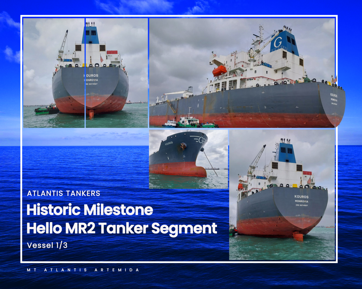 Atlantis Tankers Enters MR2 Tanker Segment with their First Delivery: MT ATLANTIS ARTEMIDA